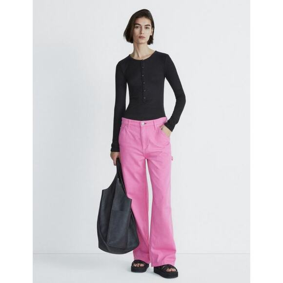 Rag & Bone 30 Sid Carpenter Pants in Bright Pink - Picture 2 of 8